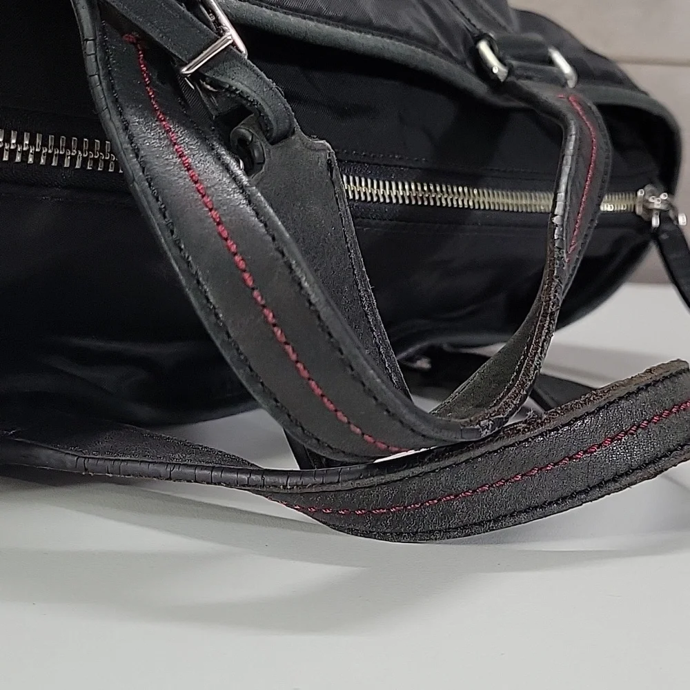 Tumi Black Nylon/Leather Tote with Dual Top Handles